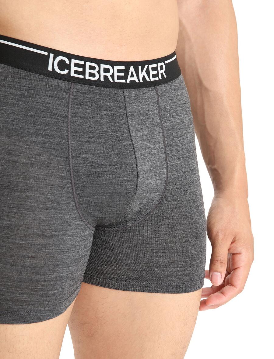 Jet Heather Icebreaker Merino Anatomica Boxers Men's Underwear | AU 1316MQZA